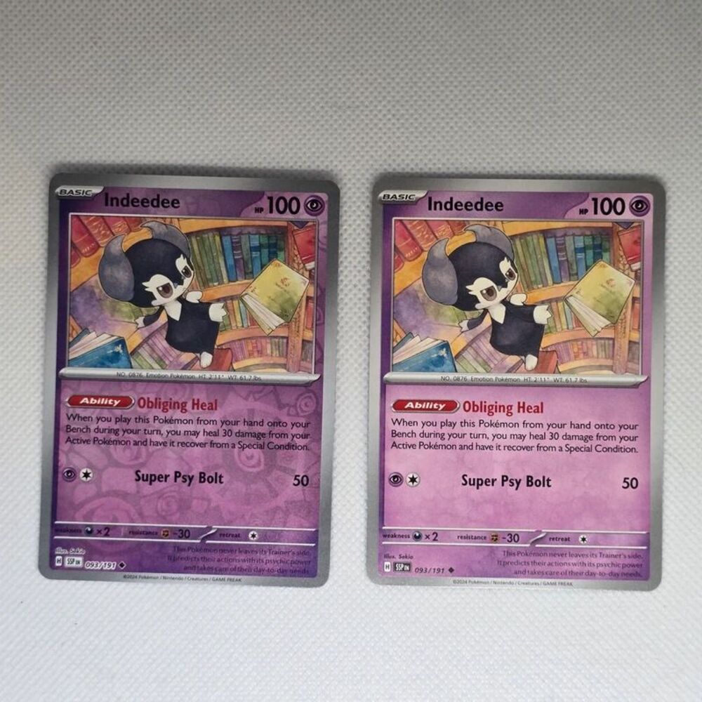 X2 Indeedee #93 pokemon surging sparks